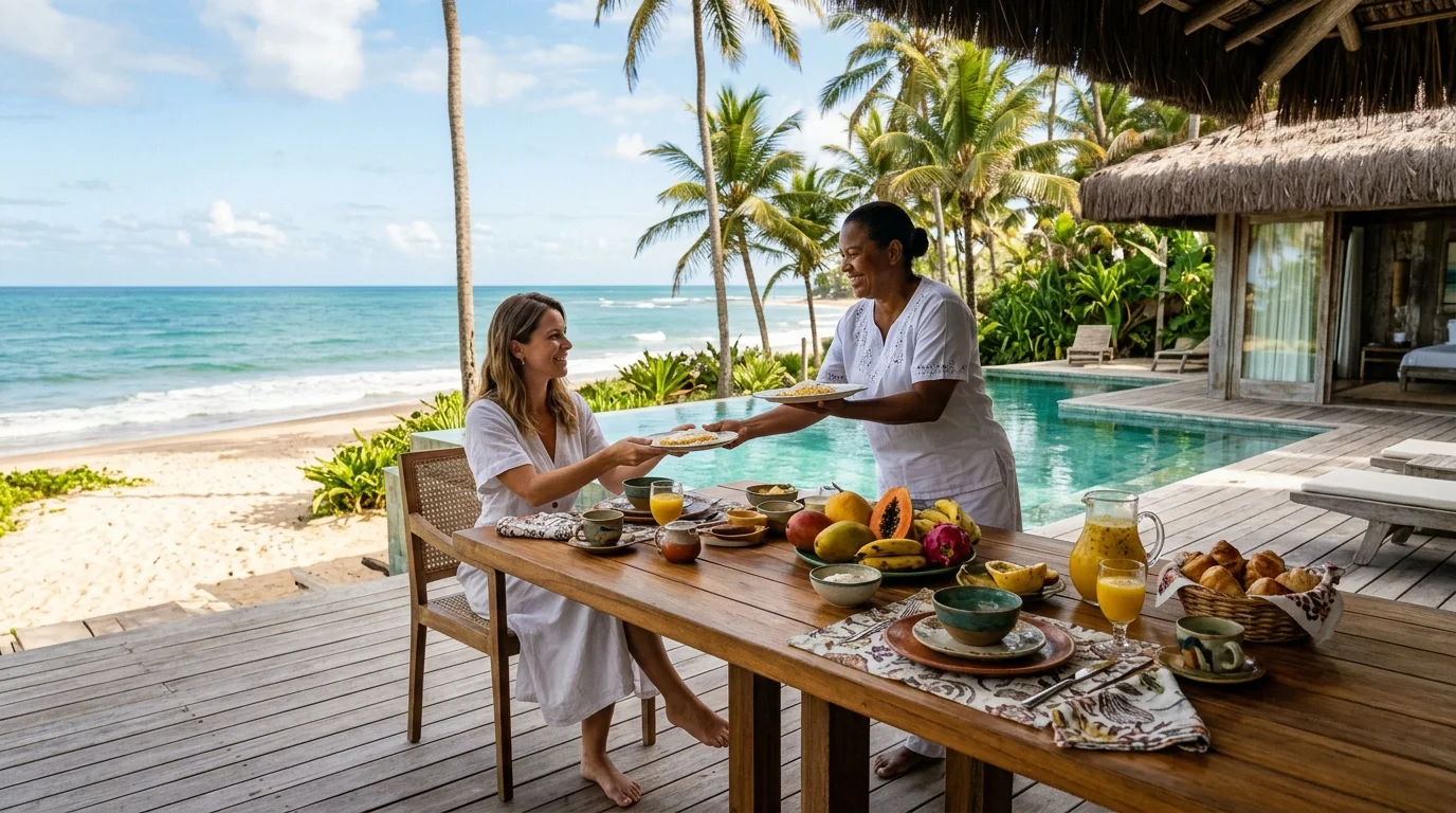 Aluguel de Casas Pé na Areia em Trancoso com Cozinheira